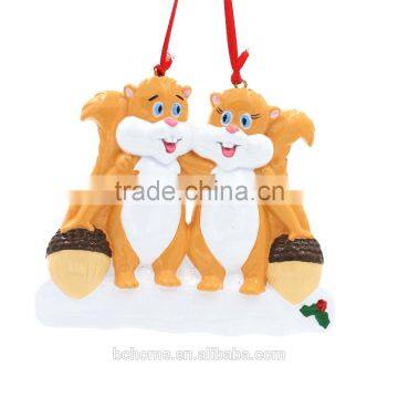 Squirrel Family Of 6 Personalized Christmas Tree Ornament