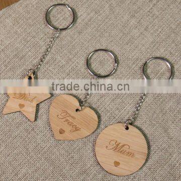 Custom Bamboo Wood Laser Engraved Keyring With Logo photo-3