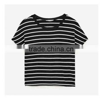 OEM Women Fashion Short Sleeve Blank Crop Tops Wholesale Cheap Blouses Custom Made in China