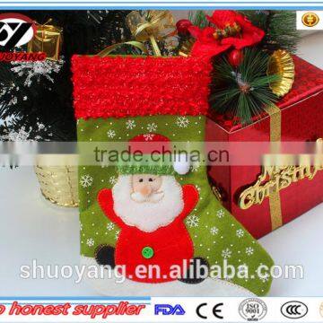 Merry Christmas Sock Santa Claus Sock in Stock Handmade Christmas Stocking Sock Xmas Decoration photo-3