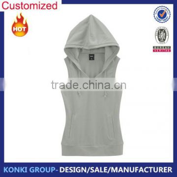 Custom girls gym sleeveless hoodie