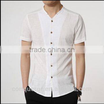 Men's White Linen Shirt HOT! MSRL0044 photo-2