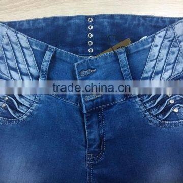 GZY Slim and Fashion Women Jeans Low Price African Hot Selling Rivet Model Fashion and Shinny Design 2017 Stock photo-4