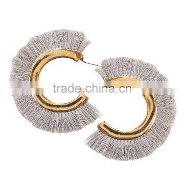 Bohemian C Style Tassel Gold Plated Stud Earrings for Women photo-2