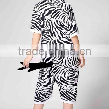 Plus Size Summer Pyjamas Short Sleeves Custom Hooded Zebra Cheap Couple Sexy Adult Animal Onesie photo-6