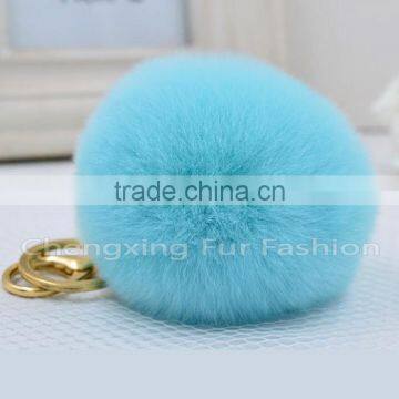 CX-R-09 Genuine Rex Rabbit Fur Keychain - BLACK photo-5