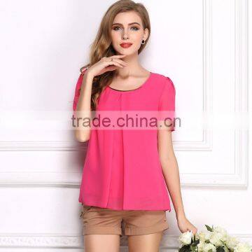 Latest Hot Sell European Summer Hot Sale Style Fashion Women Fancy Casual Lace Lady Shirts photo-6