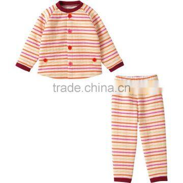 2017 Hot Sale children clothing new design Wholesale long sleeve cotton Pajamas the Striped cheap pajamas for kids