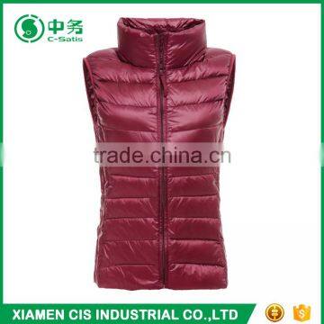 New Arrival Winter Ultralight Thin Stand Collar Women Duck Down Vest photo-4