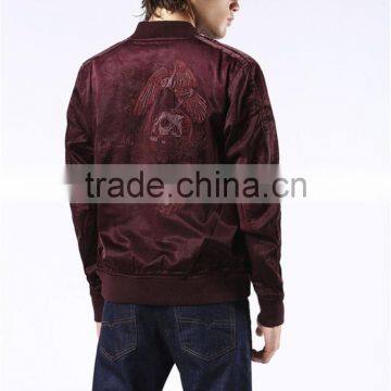 MGOO 2017 New Style Custom Nylon Fashion Jackets Front And Back Embroidery YKK Zippers Bomber Coat photo-3