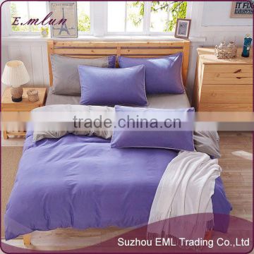 Jiangsu manufacturer made in china pure color and pure cotton bedclothes 4pcs bed linen EML-12-W10013