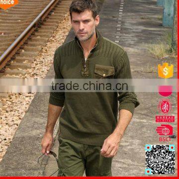 New fashion uniform military jersey pullovers army green men's military sweater