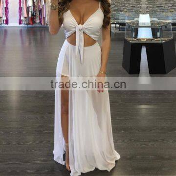 Zm50310b Hot Sale Women Long Dress Grenadine Pure Color Ladies Clothes photo-3