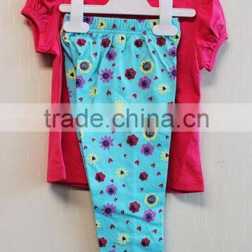 2016 Fashion Baby Girls Summer 2 Pcs Set Fish Printed 100% Cotton Cap Sleeve Clothing Set TP-7720 photo-3