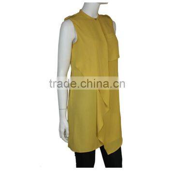 2014-2015 New Design Dress Shirt Custom Made Summer Dress Lady Yellow Style photo-2