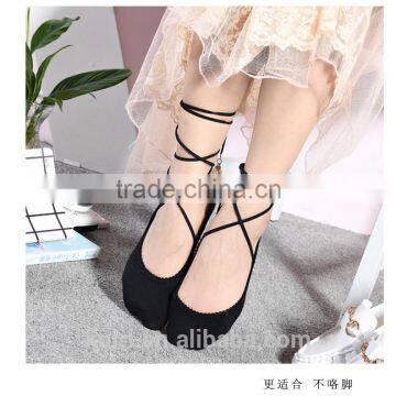 WS-15 Sexy Women Ladies Lace Cotton Anti Skid No Show Low Cut Footsies Boat Socks Bandage Ankle High Socks Mesh Fish Net Socks photo-5