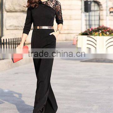 2015 Fashion Gauze Fan k 'uan Loose Stitching Female Jumpsuits