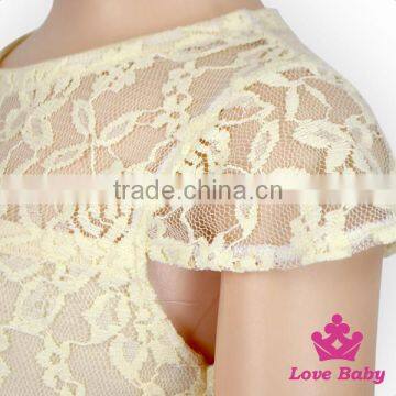 Popular Children Summer Skirt Short Sleeve Lace Floral Patterns Free Formal Lace Wedding Dress With Bow Blet photo-6