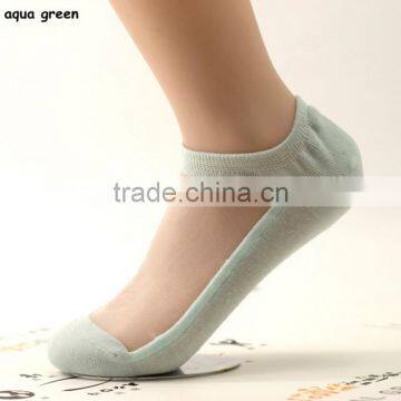 Women Lace Ankle Sock Soft Comfy Sheer Silk Cotton Elastic Mesh Knit Trim Transparent Ankle Socks photo-5