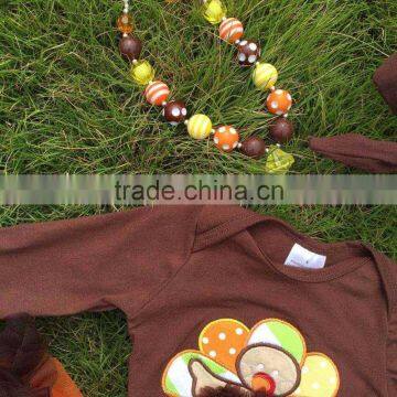 2015 Baby Toddler Girls Children Tutu Romper Girls Thanksgiving Romper Turky Romper Girls Lace Tutu Romper Necklace and Headband photo-2