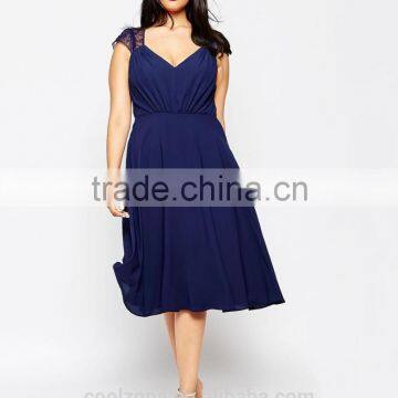 Plus Size Chiffon Midi Dress Wholesale Xxl Size Women Casual Dress photo-2
