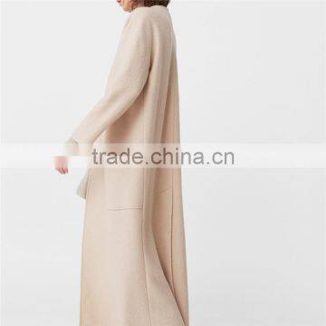 2018 winter new style Back slit Decorative trim Patch pockets oversize wool coat