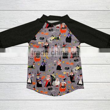 boutique kids Halloween long sleeves shirt new style girl fall raglan remake