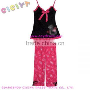 Lady summer pyjama casual cotton design pyjamas set in pyjamas for ladies