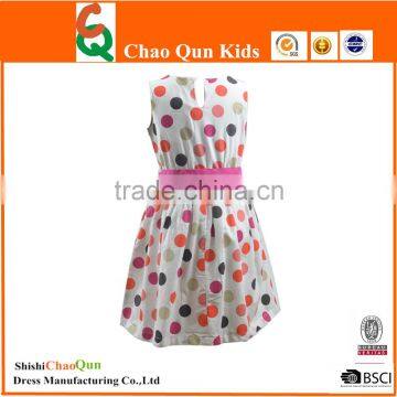Summer Cotton Long Frocks Designs Party Bow Kids Dress photo-2
