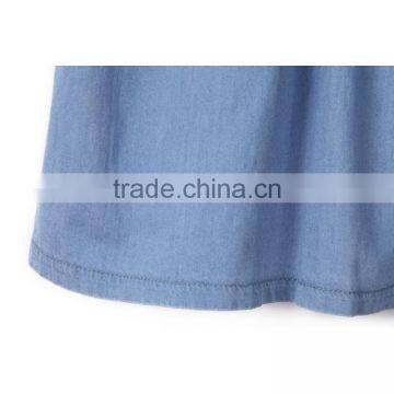New Design Children's Skirt , Classic Round Neck Pure Light Blue Child Dress photo-5