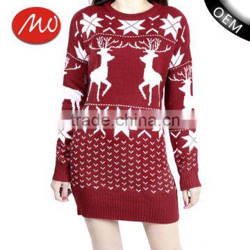 Adult ugly christmas womens cashmere party jumper sweater dress for wholesale