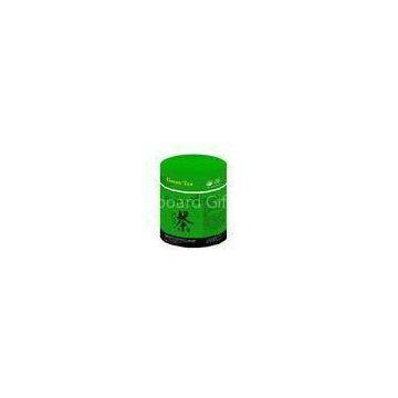 Environmental Green Cardboard Tea Boxes Round Paper Canister With CMYK / PMS Color Printed