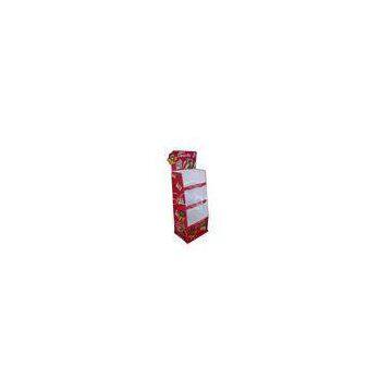 Red Cardboard Floor Chocolate Display Stand , Cardboard Point Of Purchase Displays