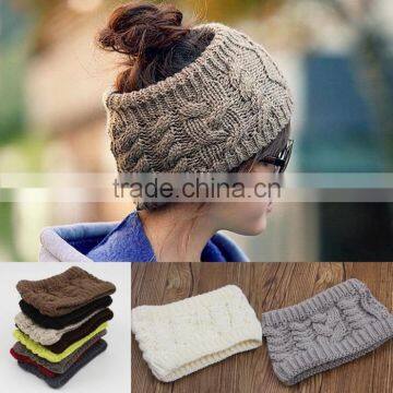 Womens girl woolen Knitted Crochet Warm Beanie Ski hat Head band Cap