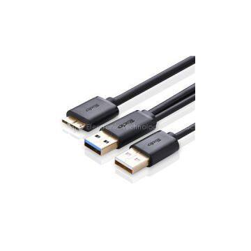 USB 3.0 Male To Micro B Male Cable With Extra A Male For Charging