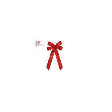 Red stain Ribbon tie Christmas ribbon bows customized size For Wine Bottle Neck