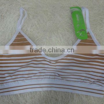 Lady's seamless bra nylon cotton spandex