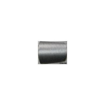 Silver-black spun  silk yarn