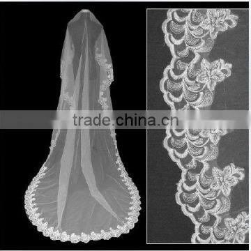 hot sale white lace wedding veil VG025