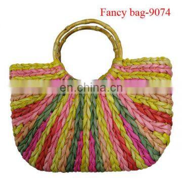 2013 Fashion colorful girls straw beach bag