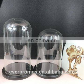 Glass Display Dome Cloche with Wooden Base Cloche Bell Glass Dome with Tray