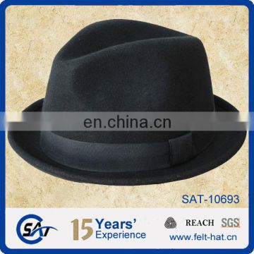 high grade trilby hat, pure wool felt gentle hat