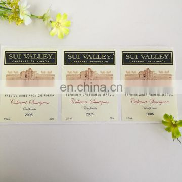 Cheap adhesive label sticker custom premium wine sticker label printing