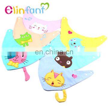 Elinfant new design Baby Burp Bandana Bibs Cotton Toddler Triangle Scarf Three-dimensional Embroidered baby bibs