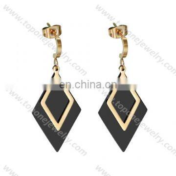 Fashion black diamond stainless steel earring 2017