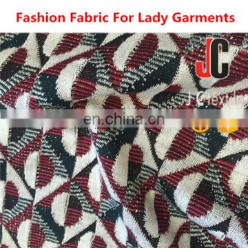 durable stretch fabric recycled polyester rayon spandex T/R yarn dyed jacquard stretch knit fabric