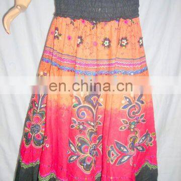 popular long maxi printed skirt wholesale cheap party short red color skirt