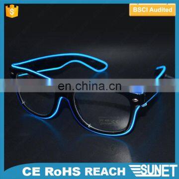 Wholesale new idea small best selling EL LED eye sunglasses festivals for 2018