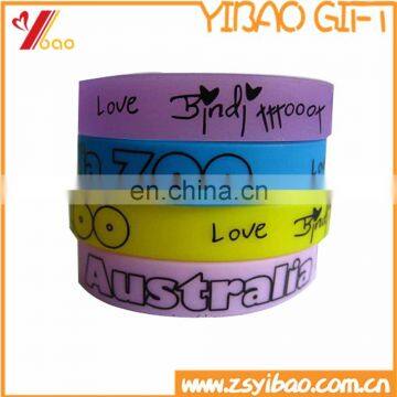 Fashion design custom colorful logo silicone wristband/bracelets