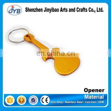 Guitar shape personalized keychain bottle opener